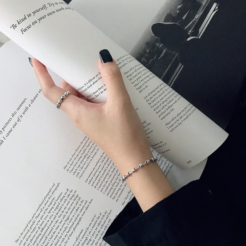 

Unisex Authentic 925 Sterling silver 4MM TWIST Knot geometric chain Bracelet fine jewelry Gift for love TLS174