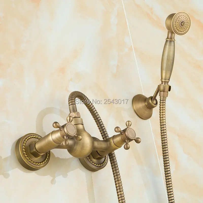 Классический античный бронзовый смеситель для душа в стиле ретро модный набор
