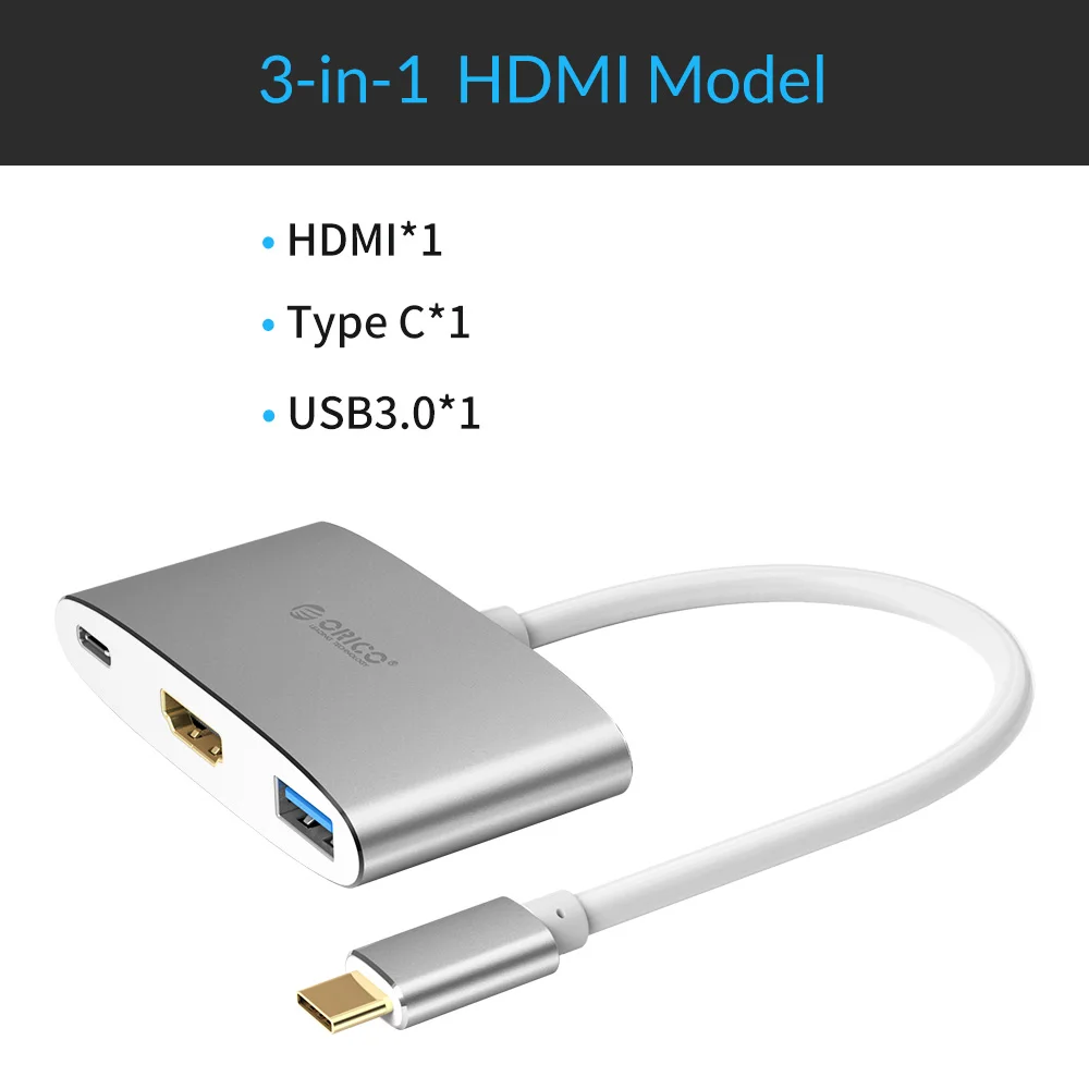 XD-313-SV ORICO usb-хаб USB C до 3,0 концентратор HDMI VGA адаптер алюминиевый сплав USB разветвитель для MacBook samsung Galaxy S10 huawei mate 20 Pro - Цвет: XD-313-SV