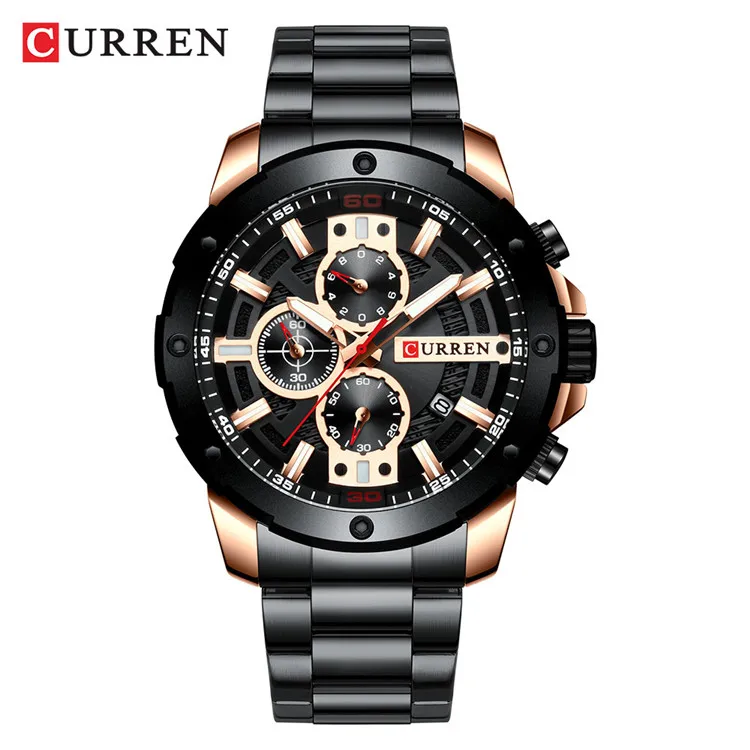 8336-black rose Relogio Masculino мужские наручные часы Curren Топ люксовый бренд часы мужские s кварцевые часы из нержавеющей стали модные хронограф часы мужские - Цвет: 8336-black rose