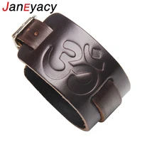 janeyacy new fashion brown black leather bracelet casual vintage bracelet womensmens charm style bracelet six words bracelet