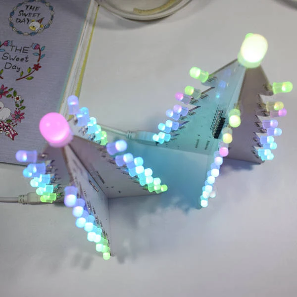 

Xmas Gift DIY Light Control Full Color LED Big Size Christmas Tree Tower Kit include USB Power Cable