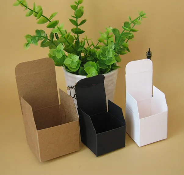 

100pcs/lot Blank White Black Kraft Paper Box For Face Cream Cosmetic Jar Jewelry Storage Gift Boxes valve tubes Packaging