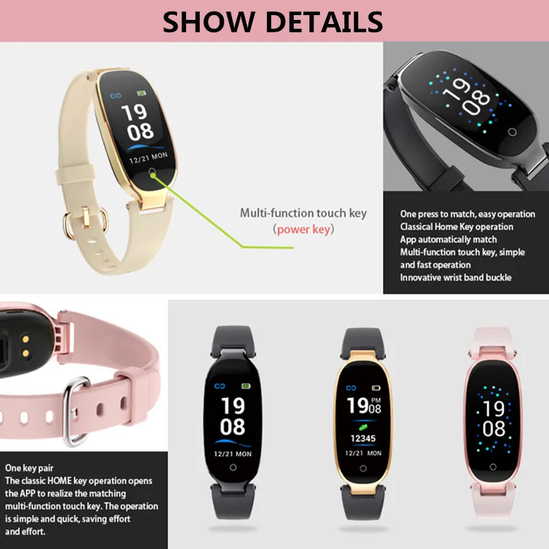 Женские Смарт часы S3 Plus цветной Водонепроницаемый Фитнес трекер с пульсометром