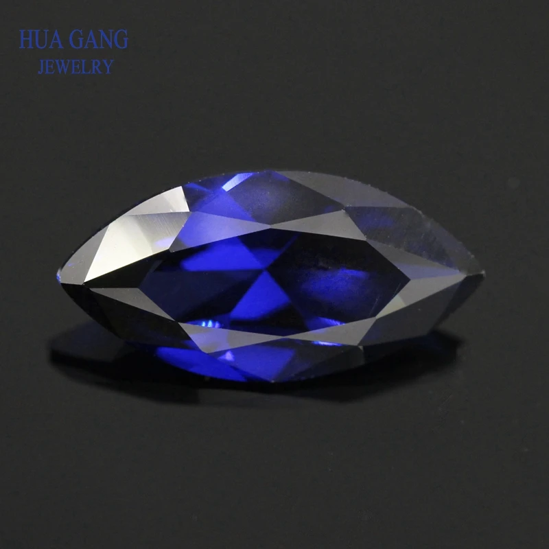 

34# Blue Marquise Shape Brilliant Cut Synthetic Corundum Stone For Jewelry Size 1.5x3-8x16mm Free Shipping