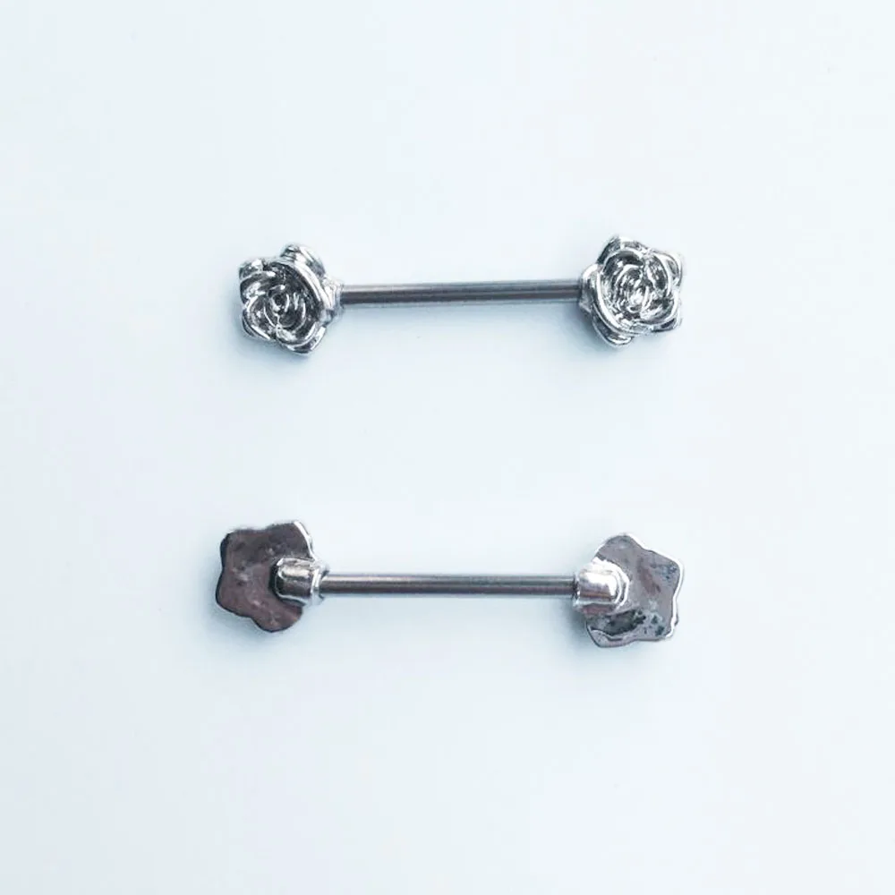 1 пара Новинка элегантный розовый Сплав покрытием мягкий бар тела ниппельные