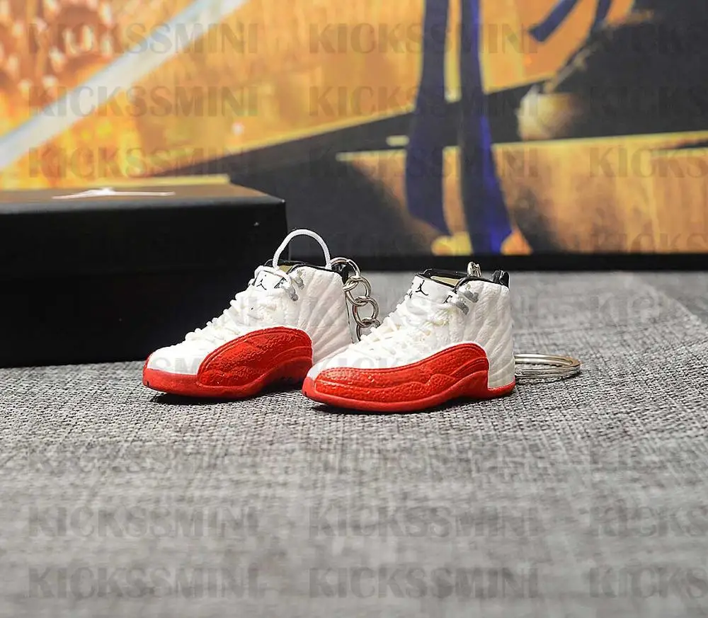 sk017-6 a pair Дропшиппинг Air Jordan 1" Вишня" брелок с кроссовком 1/6 масштаб 3D Мини кроссовок JORDAN Брелок В Форме куклы аксессуар - Color: sk017-6 a pair
