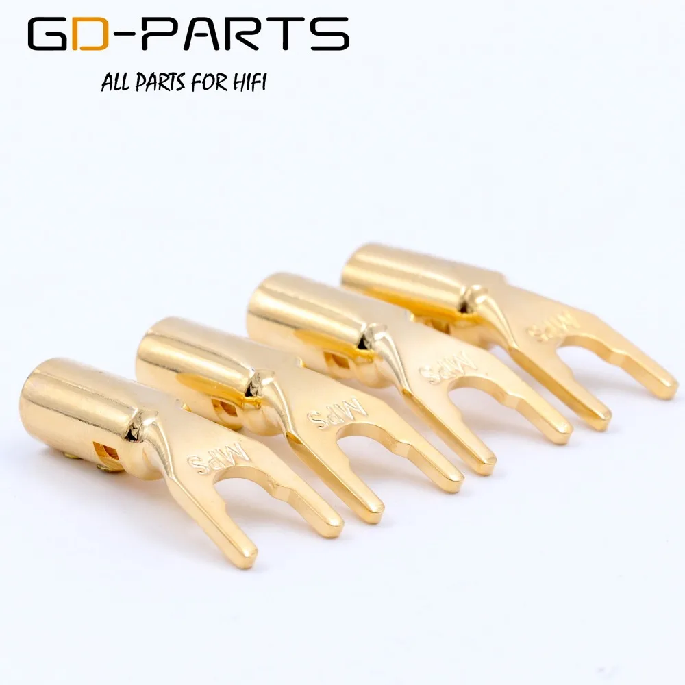MPS 24K позолоченный латунный Акустический кабель Лопата Банан вилка Y адаптер