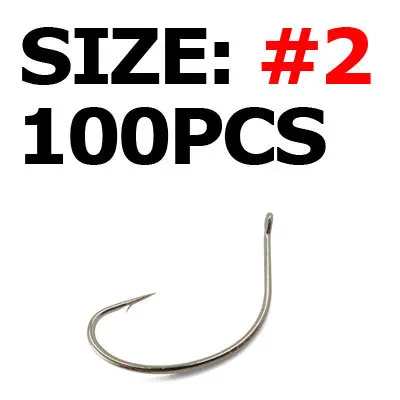 100pcs size 2 100 шт. колючий широкий зазор крючок острые рыболовные крючки соленая вода пресноводная живая мякоть приманки Крючки Размер 6 4 1 1/0 2/0 3/0 4/0 5/0 6/0 - Цвет: 100pcs size 2