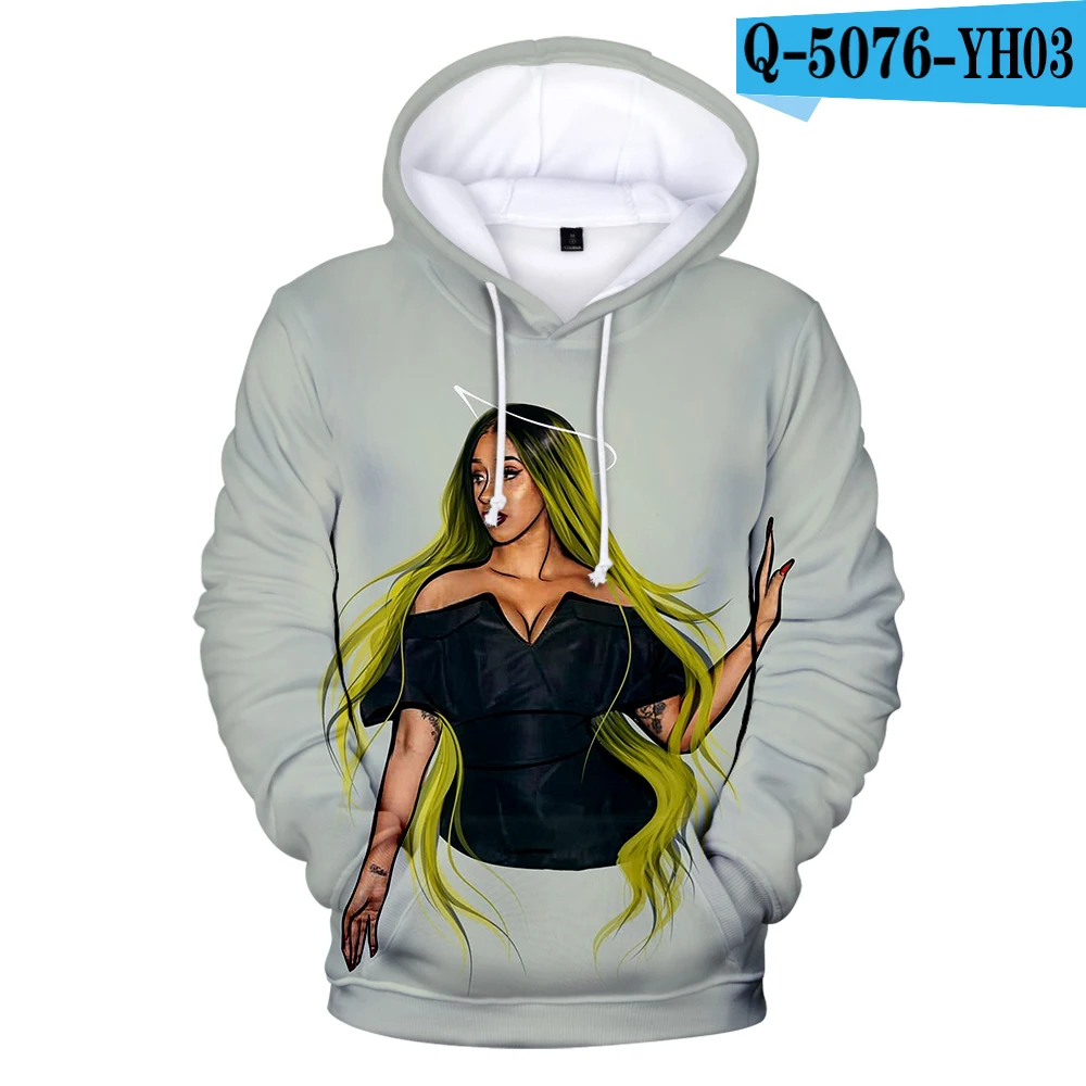 14 3d толстовки пуловер Забавный Милый Cardi B принт модная Толстовка для мужчин и женщин Толстовка Повседневная с длинным рукавом унисекс 3D толстовки с капюшоном топы - Цвет: 14