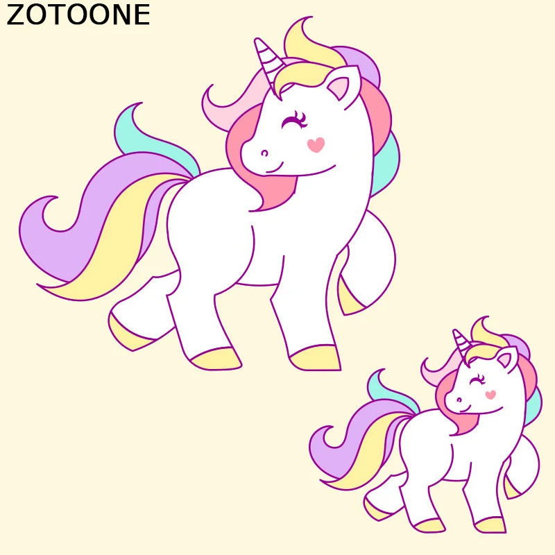 Термопатчи ZOTOONE с единорогом Мультяшные Переводные термонаклейки милыми
