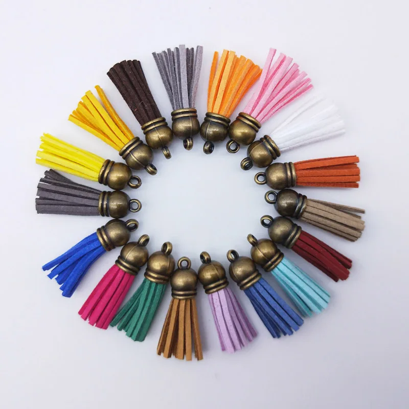 20 шт. разноцветные кожаные кисточки CCB винтажные очаровательные серьги сделай