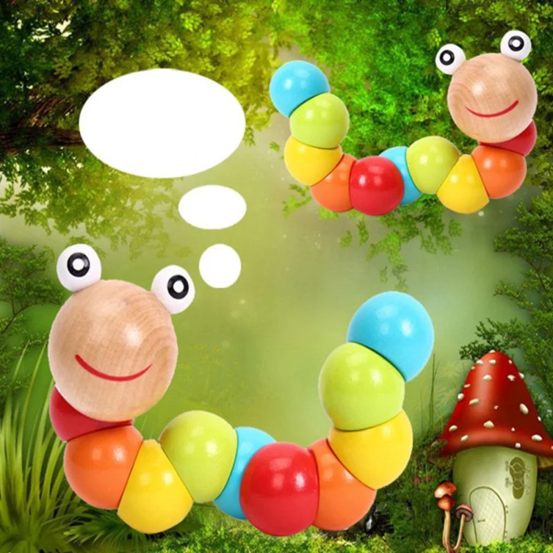 DIY раннего ребенка подарок Дети насекомое обучающая изогнутая гусеница игрушка |