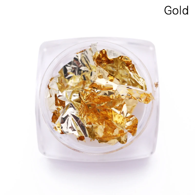 Gold Harunouta 5 г Фольга для ногтей блестки порошок для дизайна ногтей Блестки Золотые Серебряные Блестки для ногтей маникюр 3d-украшения для ногтей - Цвет: Gold