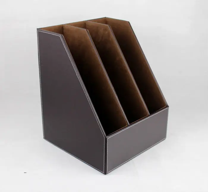 Наклонный деревянный кожаный стол с 3 отделениями A4 папка для документов