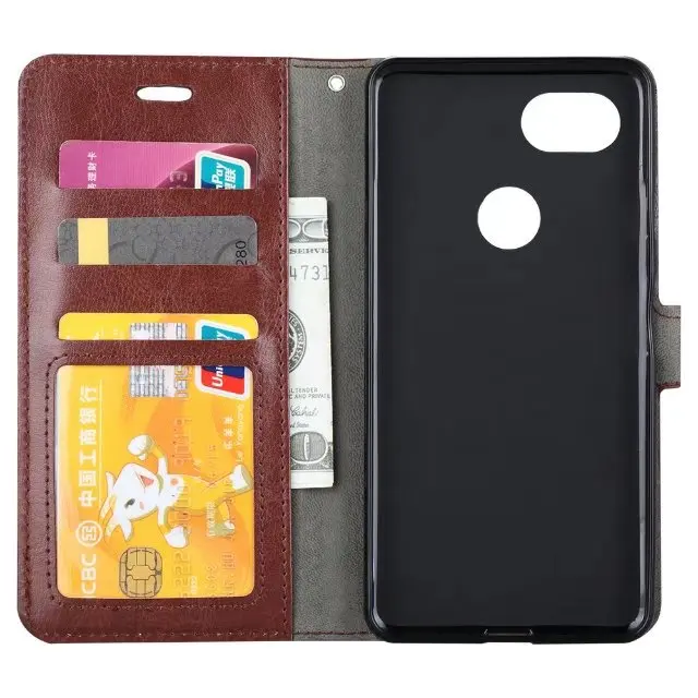 Кожаный чехол-кошелек из искусственной кожи для Google Pixel 2 XL откидной Чехол с