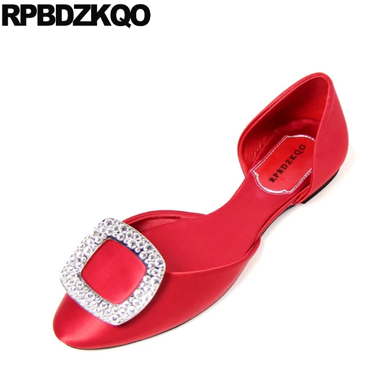 Без застежки вечерние круглый носок Дизайнерская обувь с украшением в виде