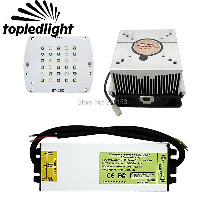 Topledlight DIY аквариумная рыба светодиодная лампа комплект Cree + светодиод Epileds 60 Вт