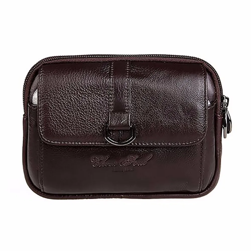 Мужской поясной кошелек из натуральной воловьей кожи забавная сумка на пояс