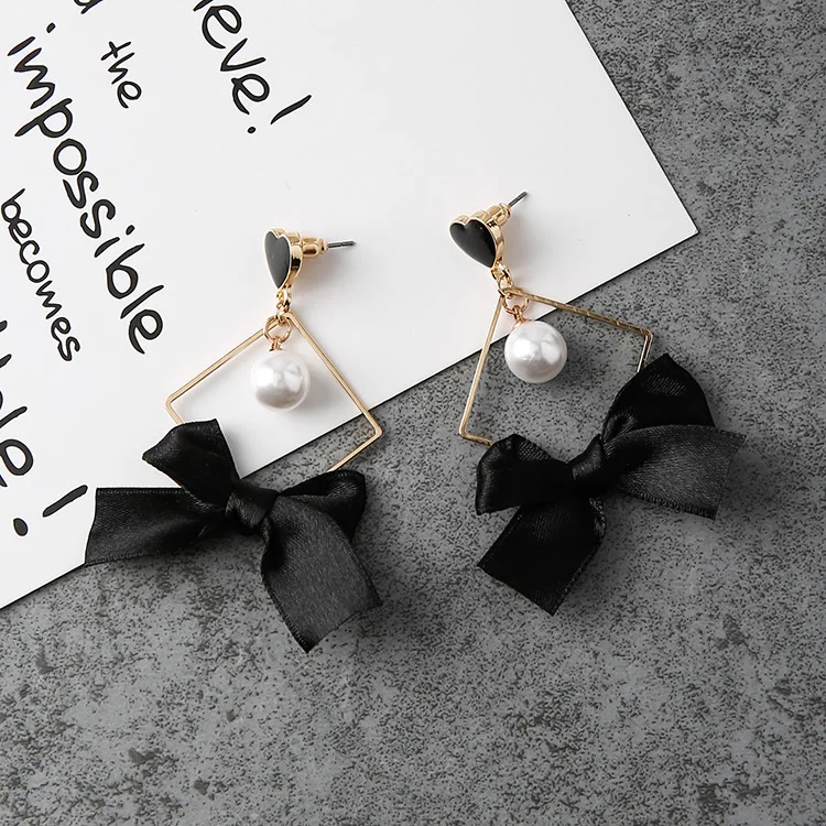 2018 Новое поступление Стиль сладкий Ткань бантом серьги Модные украшения