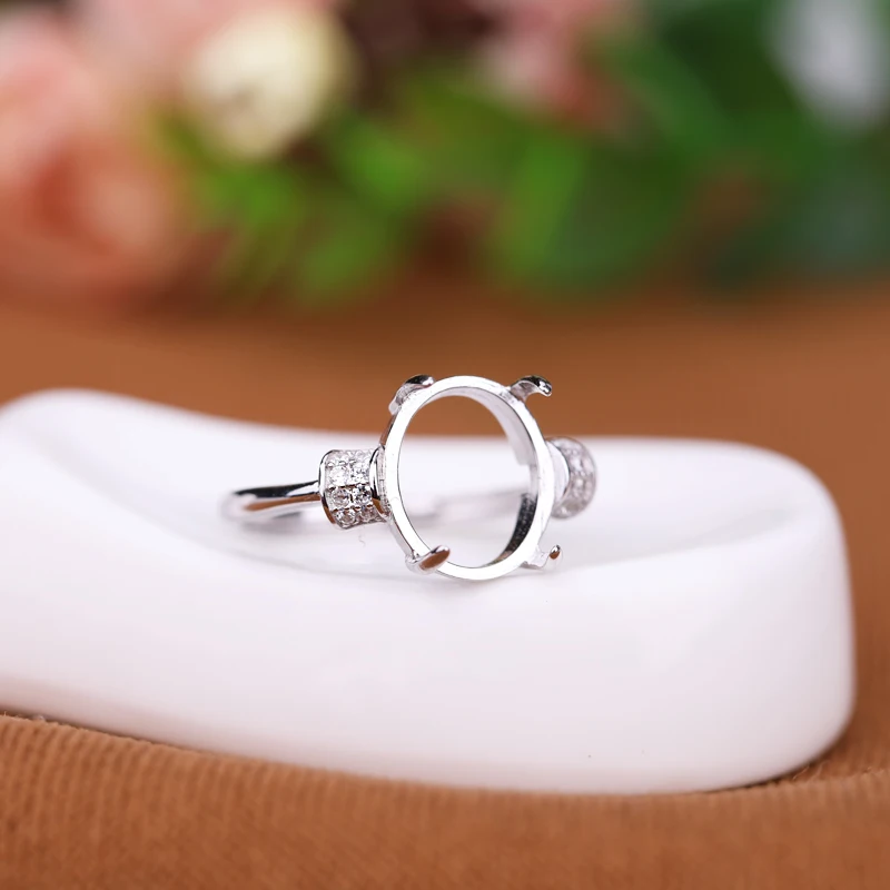10*11mm 925 Sterling Silver Color Ring Setting Oval Cabochon Base Adjustable Blanks Supplies for Jewelry Making 11*15mm | Украшения и