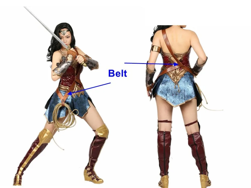 XCOSER Wonder Woman Диана коричневый пояс из искусственной кожи реквизит для косплея из фильма Хэллоуин Рождество Вечеринка косплей костюм аксессуары ремни