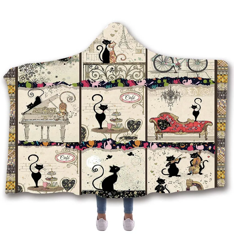 Мягкое Флисовое одеяло с капюшоном для кошек Прямая поставка|Одеяла| |