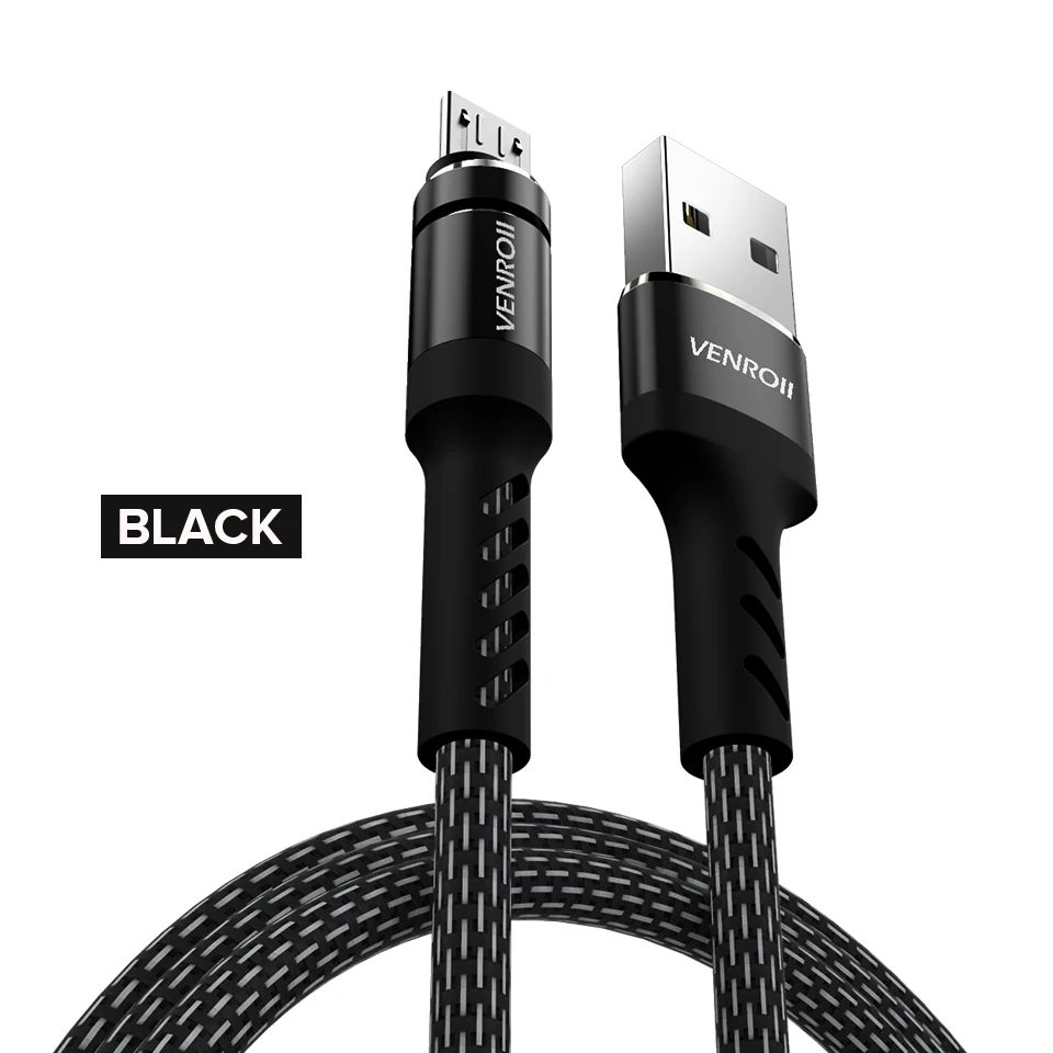 Venroii Micro USB кабель для зарядки и синхронизации данных 1 м шнур зарядного устройства для телефона samsung S7 J5 huawei Honor 9I 8X Xiaomi Redmi Note 5 4