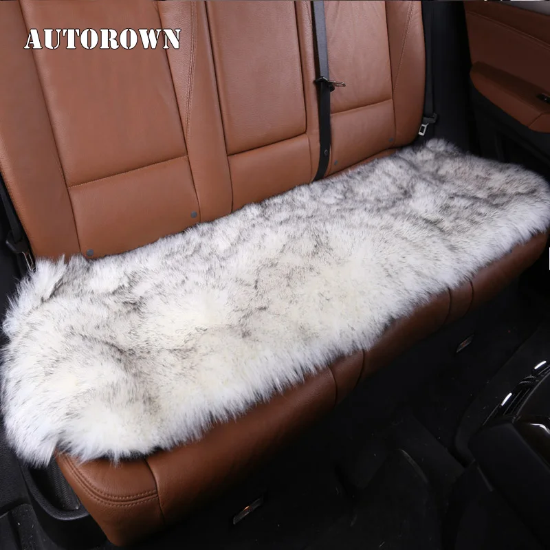 AUTOROWN Высокое качество Накидки на задние сиденье автомобиля Искусственный длинный мех Универсальный размер Чехол накидка из овчины Аксессуары для интерьера Всесезонный 5 ЦВЕТОВ