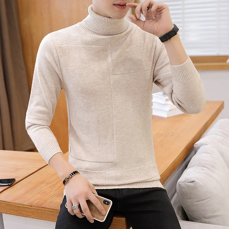 105 mi se Winter Cashmere Thick Warm Sweater Men Turtleneck Brand Men's Sweater Slim Fit Pullover Men Knitwear Male Double Collar Sweaters - Цвет: 105 mi se