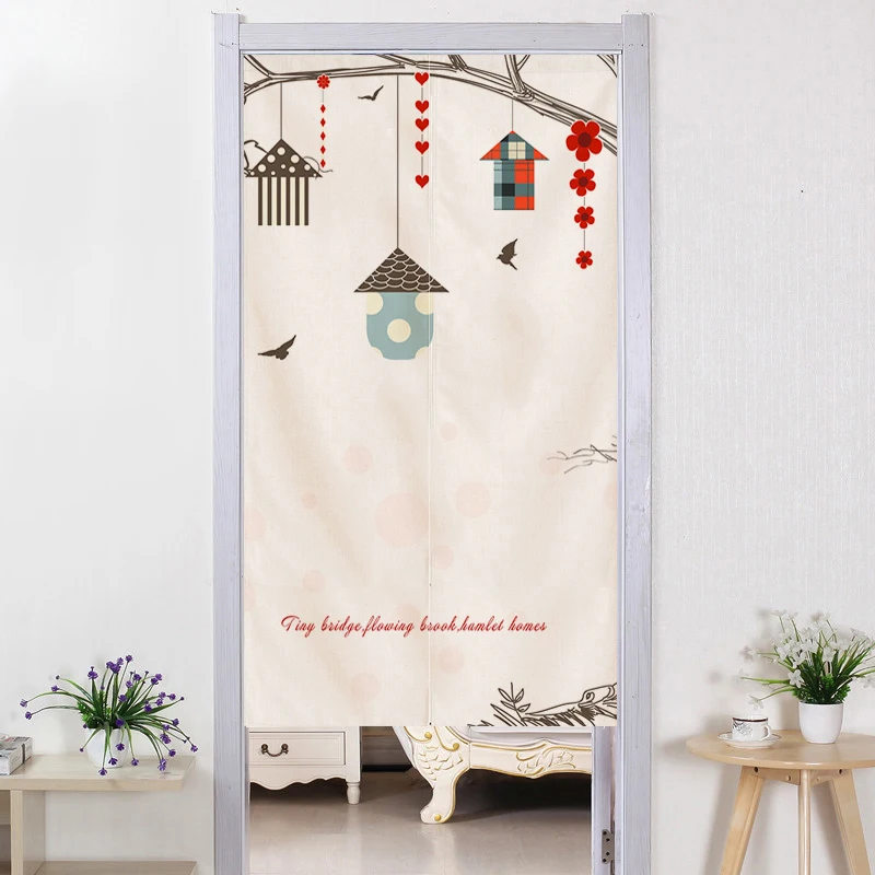 6 Японский хлопковый льняной дверной занавес с рисунком из мультфильма, занавес для двери, украшение для кухни - Цвет: 6