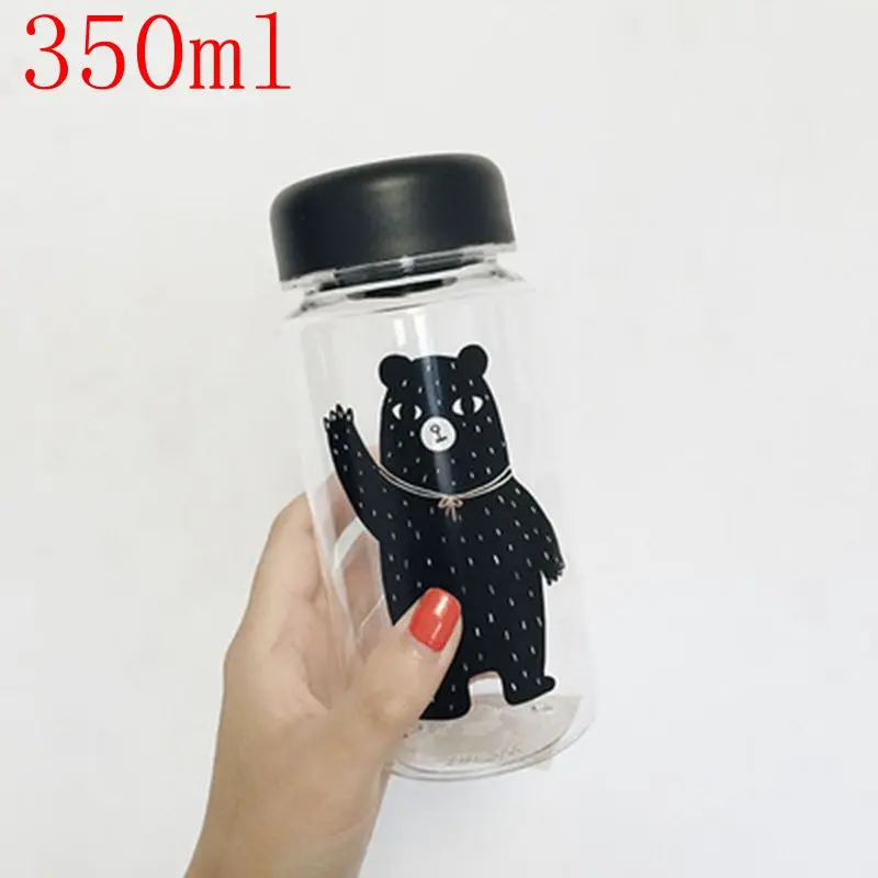 350ml Bear 350 мл/500 мл креативная Модная Портативная герметичная велосипедная бутылка для воды, пластиковый чайник, первоклассное качество - Цвет: 350ml Bear
