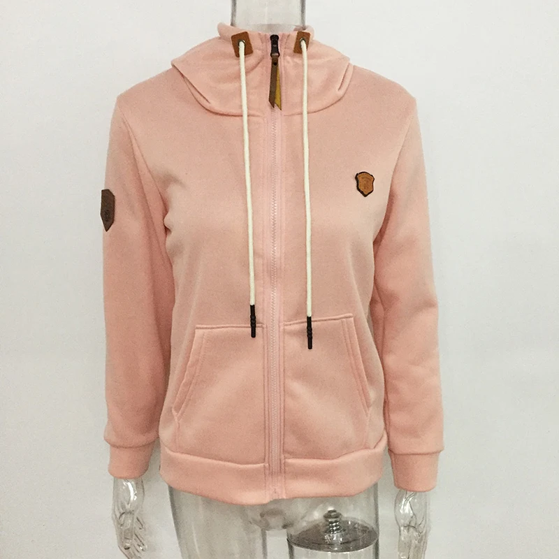 2018 Женская толстовка на молнии Вельветовая с длинными рукавами Harajuku Осень Зима