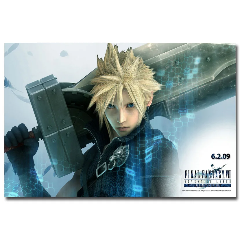 Постер из шелковой ткани Cloud Strife - Final Fantasy VII принт 13x20 24x36 дюймов популярные
