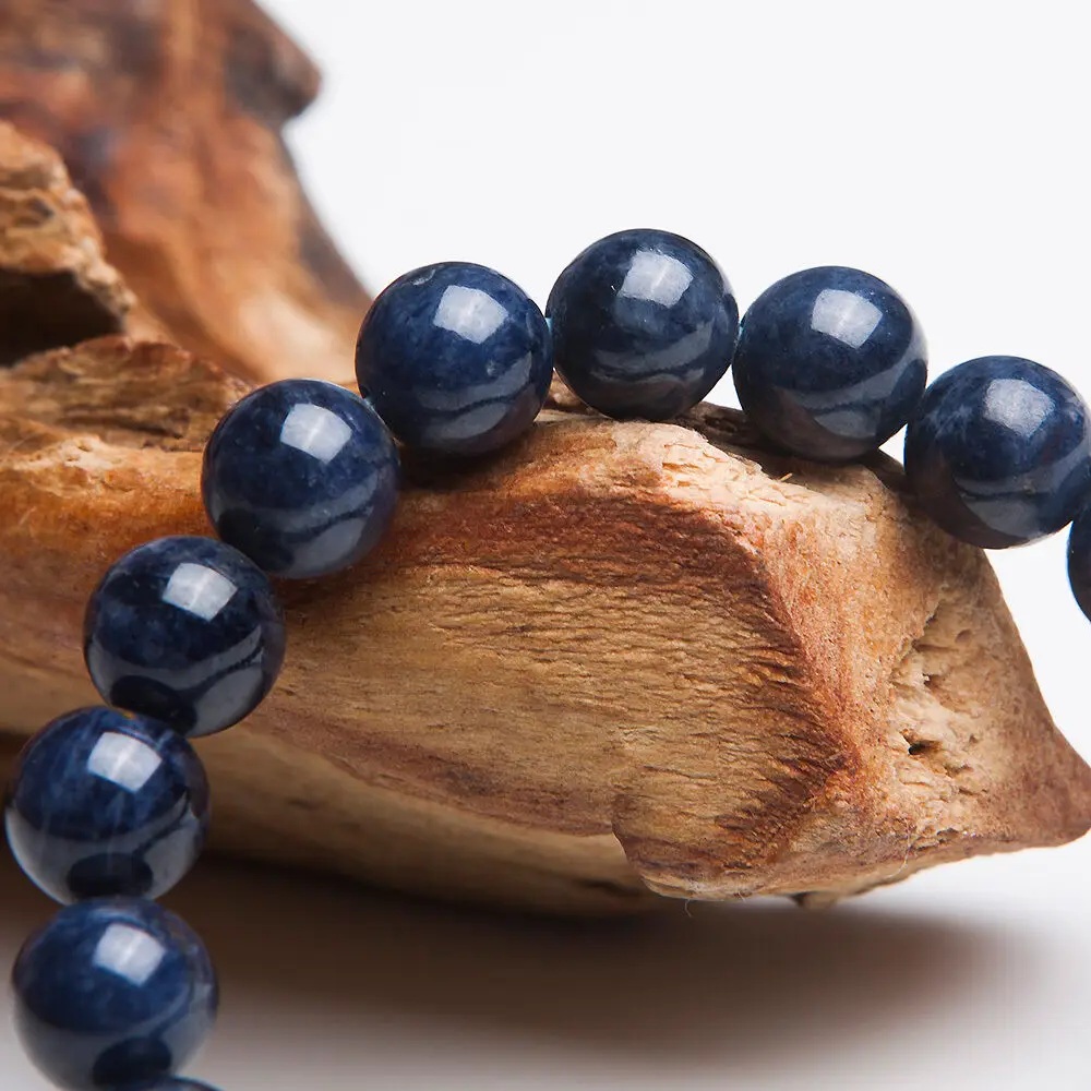 Женский и мужской браслет AAAA тянущиеся браслеты с круглыми бусинами из