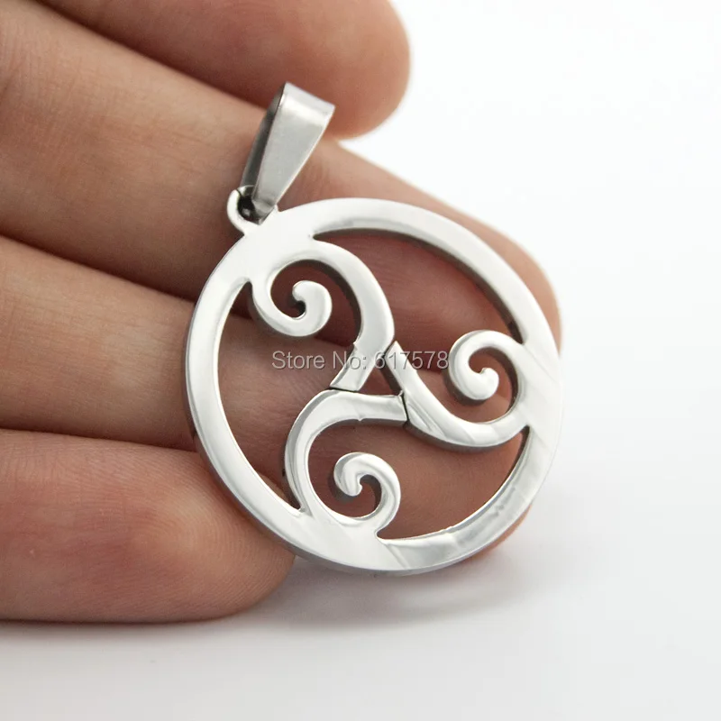 50 шт. ювелирные изделия triskel inspired Высокая полировка Triskelion Triskele круглая подвеска