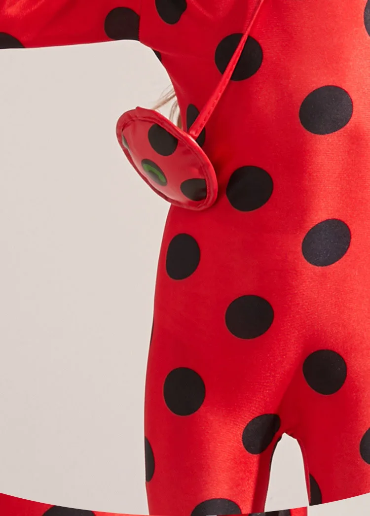 3 Pcs/set Kids Ladybird Costume Clothing Sets Anime Girl Lady Bug Cosplay Marinette Little Beetle Suit Lady Bug Jumpsuit C3082CH