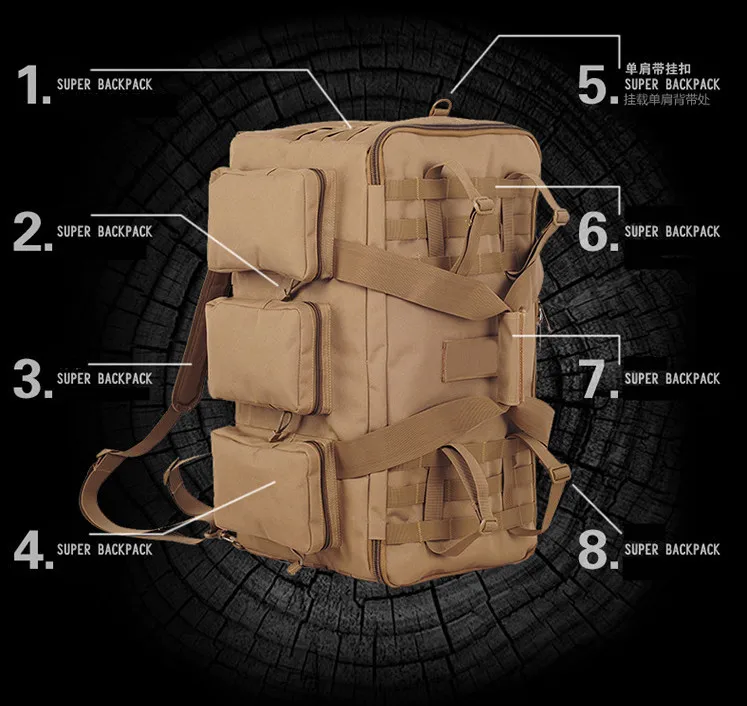 55L открытый спортивный Мужской Рюкзак Molle военный Тактический штурмовой пакет 1000D нейлон для альпинизма пешего туризма кемпинга охоты