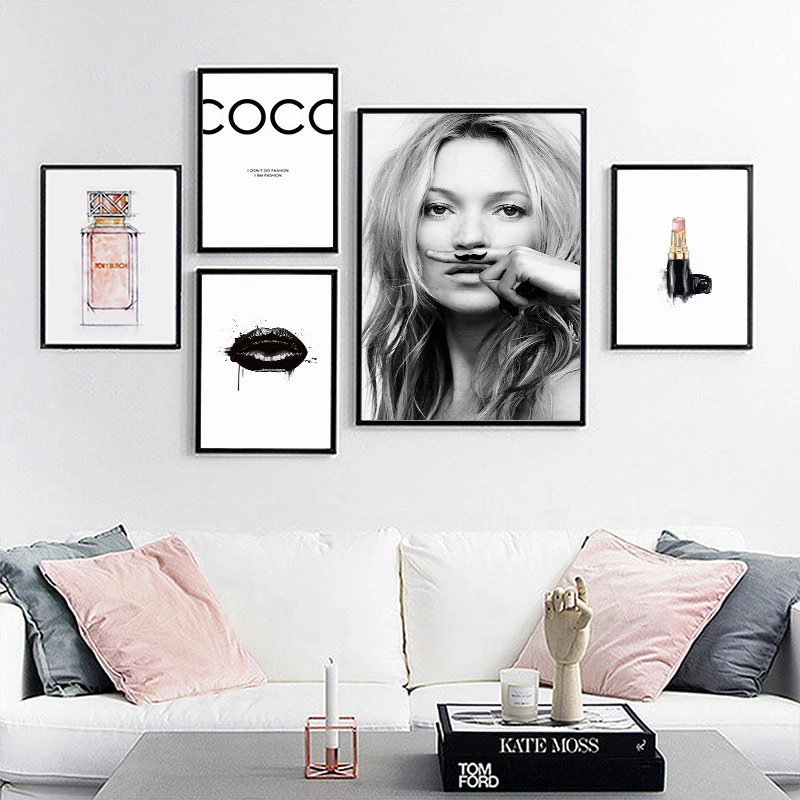 Nordic minimalist Cosmetics Woman Model Fashion Art Poster Wall Canvas Painting Picture for Home Decoration Girl Room decor | Дом и сад