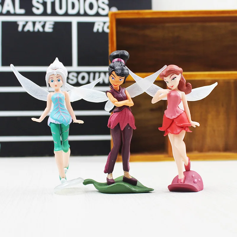 7 шт./лот Tinkerbell фигурка игрушки Tinkerbell Фея очаровательная модель куклы подарок для детей