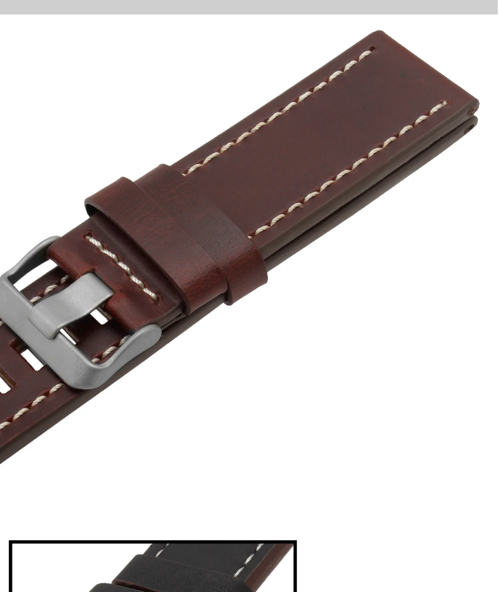 PEIYI replacement leather watchband for Garmin Fenix 3 26mm black brown genuine leather strap with tools and connecting rod