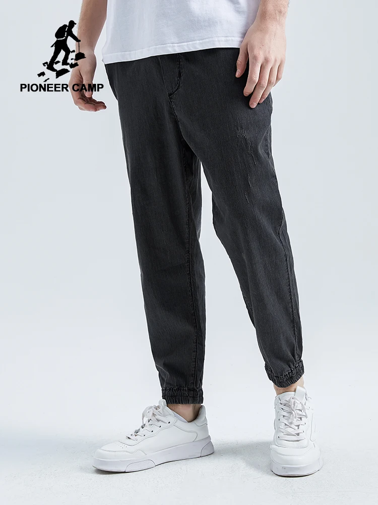 Пионерский лагерь Новый Для мужчин хлопка стрейч джинсы брюки Slim Fit джинсовые