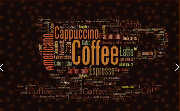 Обои на заказ в стиле ретро виниловые обои с буквой кофейной чашки для ресторана