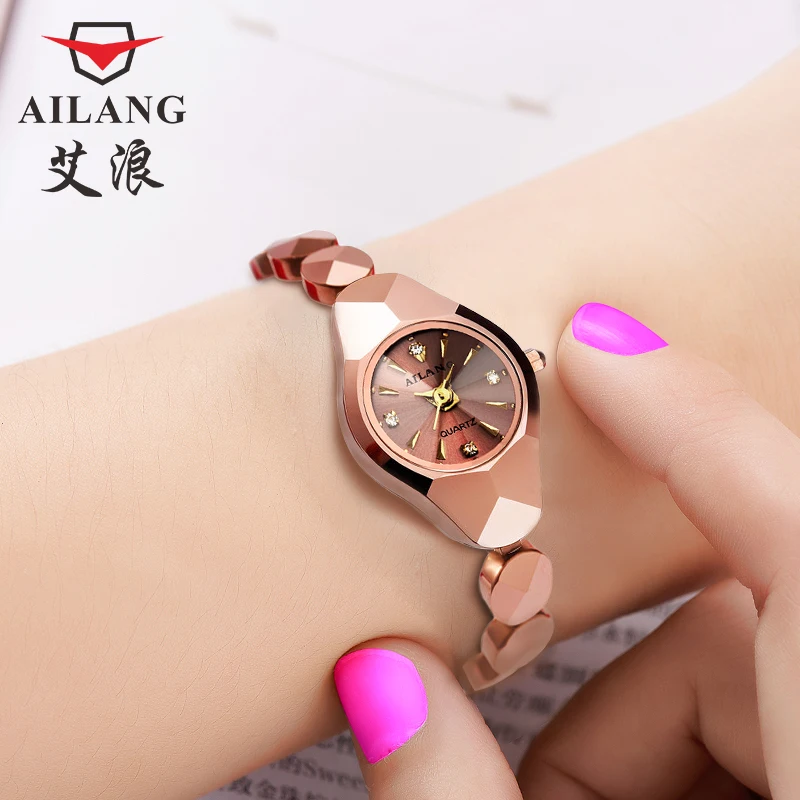 2016 роскошные модные брендовые часы-браслет женские часы из розового золота