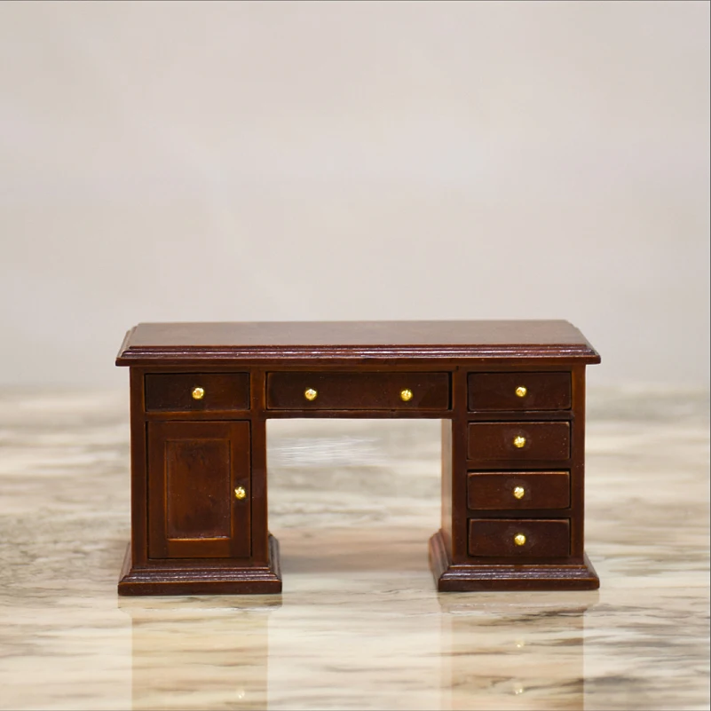 G05-X5097 children baby gift Toy 1:12 Dollhouse mini Furniture Miniature brown color Computer desk 1pcs | Игрушки и хобби