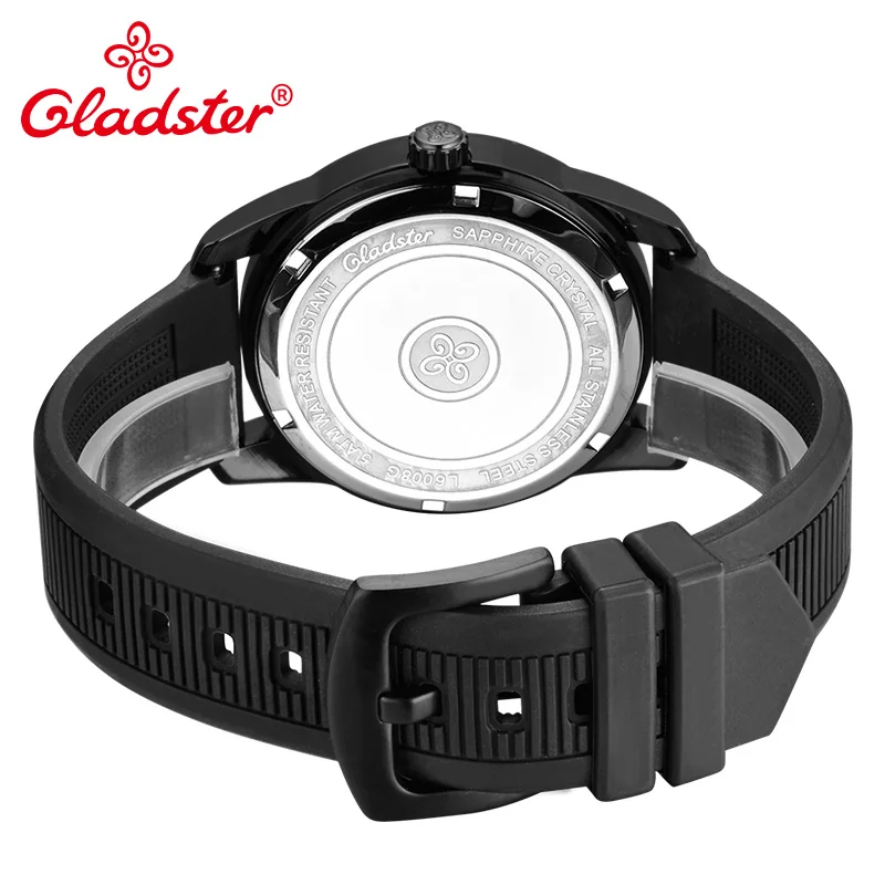 Gladster светящиеся мужские часы Япония MIYOTA GP11 спортивный силиконовый ремешок