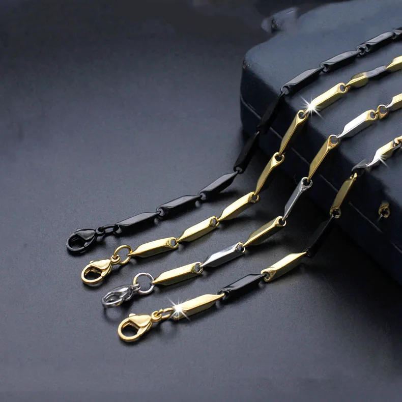 Модное простое и элегантное ожерелье из нержавеющей стали с Черным Титановым