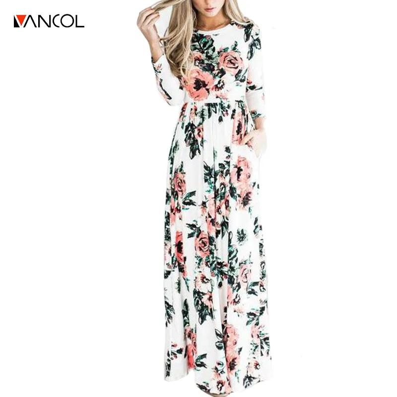 Vancol 2017 летнее платье Украина Круглая горловина сексуальное с высокой талией