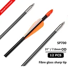 Стрелы из стекловолокна 700 с оранжевой лопастью для рекурсивного лука или длинного лука, 6  12 шт., 80 см