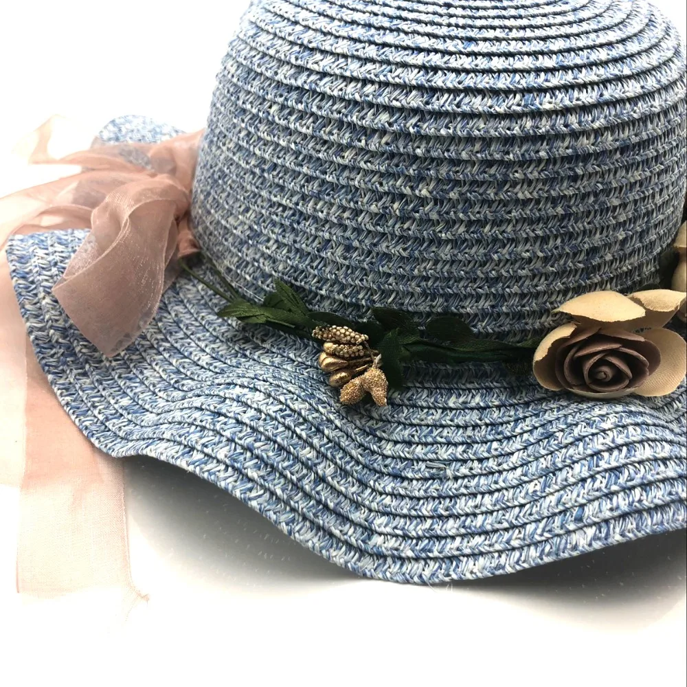 2018 новое летнее платье Детская одежда с цветочным рисунком Соломенные шляпы Fedora